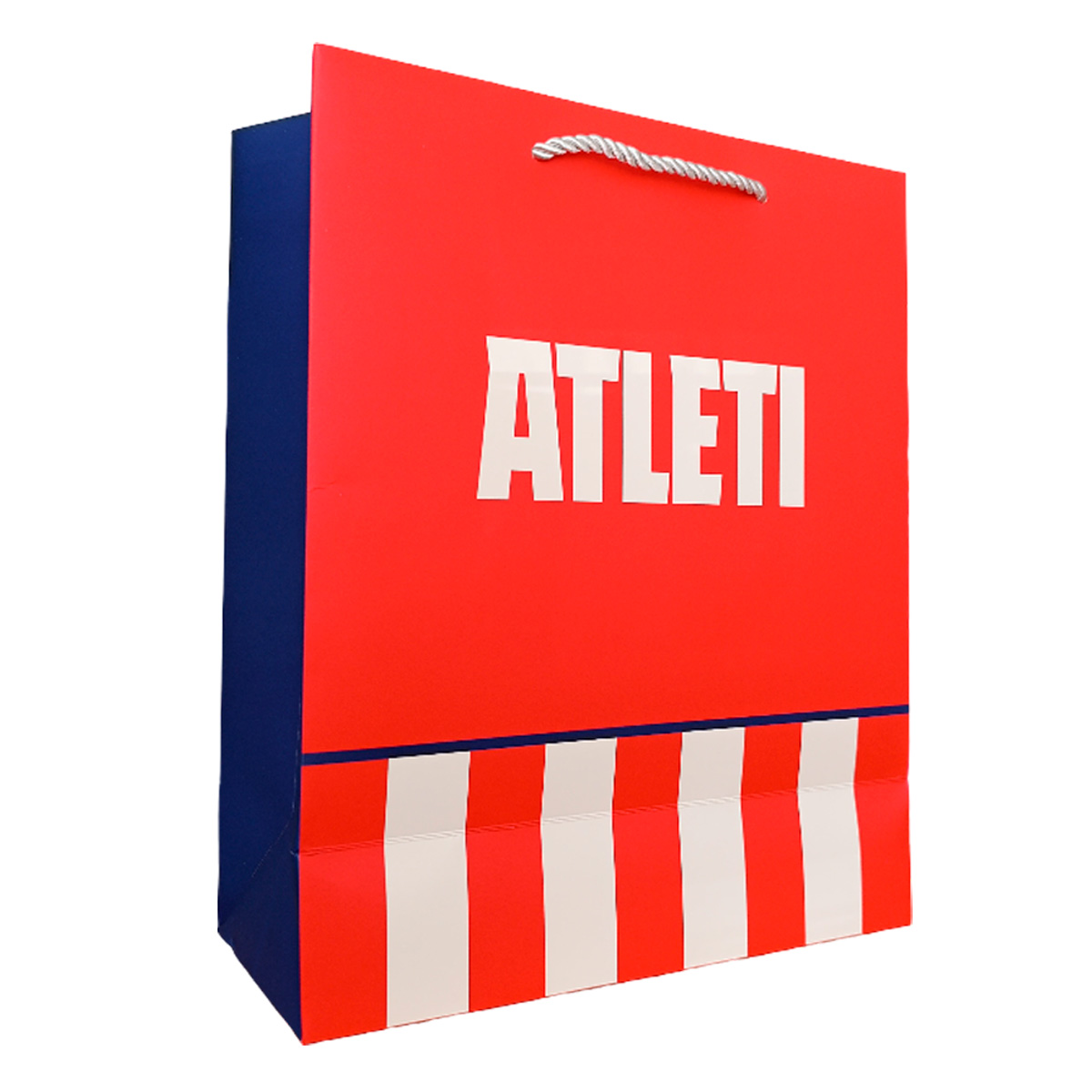 Large gift bag red crest and blue with lower stripes 30x12x40 cm image number null